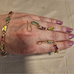 3pcs/set Exquisite Rhinestone Decor Jewelry Set For Women For Party